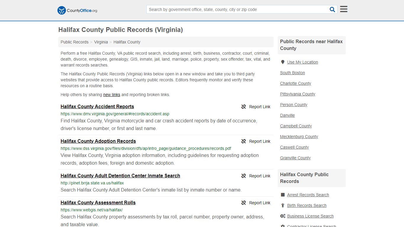 Public Records - Halifax County, VA (Business, Criminal ...
