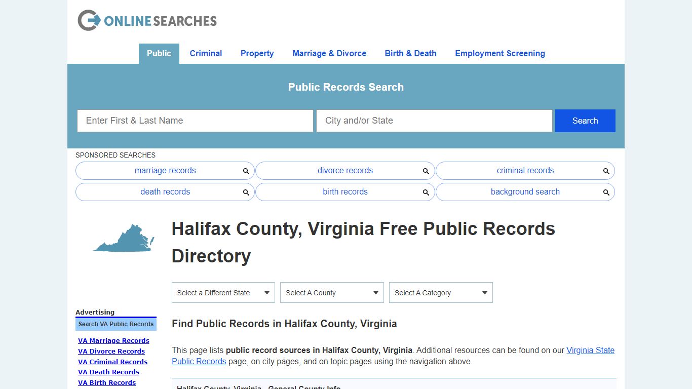 Halifax County, Virginia Public Records Directory