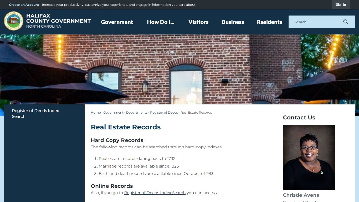 Real Estate Records | Halifax County, NC